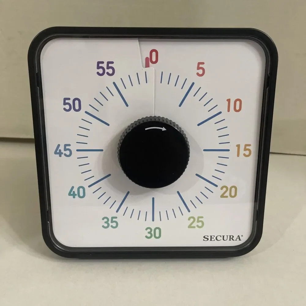Secura 60-Minute Visual Countdown Timer, 7.5-Inch Oversize Classroom Visual Time